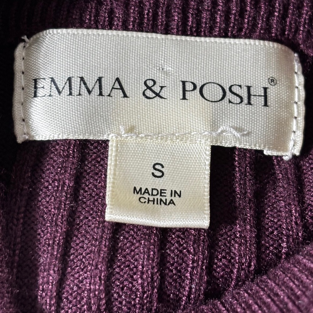 Emma & Posh Women's Ribbed Sweater Dress Berry Jam Small - Picture 4 of 6